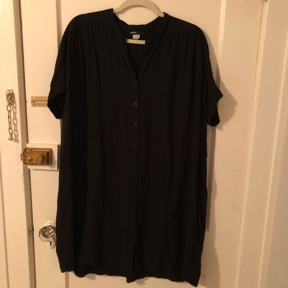 BDG black button down dress